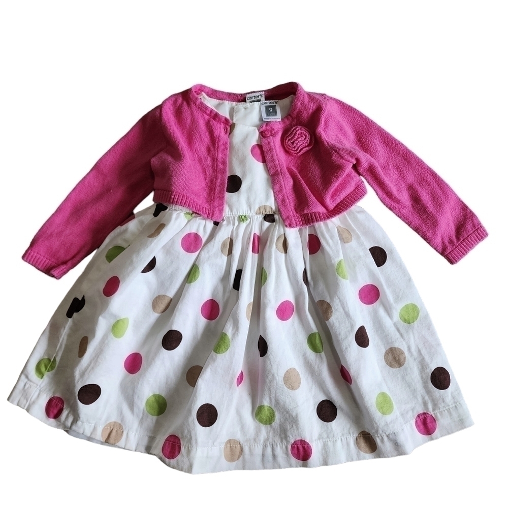 Carter's 2-piece Polka-dot Dress with Sweater - 9 mos.